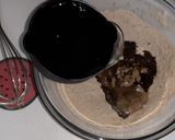 A picture of step 2 of Golden Dust Cake.....molten chocolate.