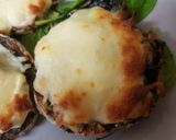 A picture of step 9 of My Garlic cheese & Chicken Stuffed Mushrooms. ❤️.