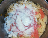 Foto del paso 3 de la receta: Pasta carbonara con salmón y guisantes
