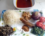 A picture of step 1 of Abacha (African salad).