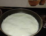 A picture of step 1 of Coconut burfi.