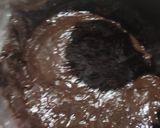 A picture of step 2 of Santa chocolate cake.
