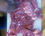 A picture of step 1 of Aliya (smoked meat).