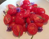 A picture of step 2 of Sig's Sweet Cherry Tomato and Lavender Salad.