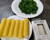 Foto del paso 1 de la receta: Canelones de espinacas y bacalao con salsa de langostinos