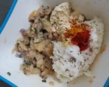 A picture of step 1 of Rice paneer pops.