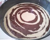 A picture of step 3 of Zebra cake.