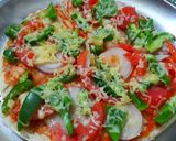 कैप्सिकम पिज़्ज़ा (capsicum pizza recipe in Hindi) रेसिपी चरण 5 फोटो
