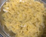 A picture of step 1 of Farfalle paste in potato sauce.