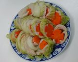 Hình bước làm 6 của món Giò sống cuộn rau củ hấp