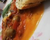 Olívás-paradicsomszószos Csirkemellfilé Mozzarellával recept fázis 5 fotója