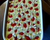 Une image de l'étape 4 de Clafoutis de tomates cerise, mozzarella et pesto.