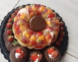 Foto langkah ke 6 dari resep Puding Buah Lapis Susu dan Coklat.