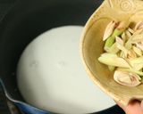 A picture of step 2 of Tom Kha Gai with King Oyster Mushrooms.