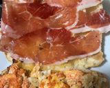 Foto del paso 4 de la receta: Chapata d’ou amb tomaqueta y jamón ibérico