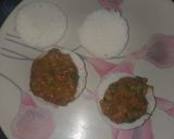 A picture of step 4 of Idli bhaji atom bomb.