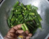 A picture of step 1 of Dahi Bhindi Masala.