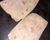 A picture of step 1 of Roti bread spinach sandwich.