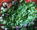A picture of step 2 of Za’atar salad (can be vegan).