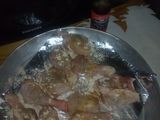 Soy sauce baked chicken,potato fries + kachumbari