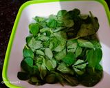 A picture of step 1 of Methi garlic rice.