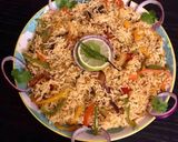 A picture of step 3 of Bell Pepper Pulao.