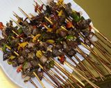A picture of step 8 of Kidney and liver kebab.