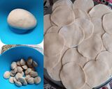 A picture of step 2 of Sooji poori.