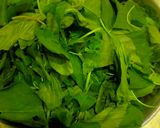 A picture of step 1 of Green Amaranth curry.