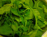 A picture of step 1 of Green Amaranth curry.