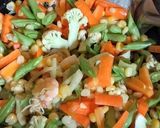 Foto langkah ke 6 dari resep Tumis Sayur Udang Simpel : Buncis, Wortel, Bungkol, jagung pipil.