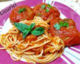 Pas rețetă Spaghetti cu chiftele de vinete în sos de roșii 7 fotografie