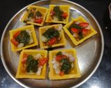 A picture of step 2 of Canapés Chaat.