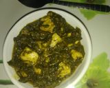 A picture of step 3 of Palak paneer.