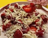 Фото кроку 5 до Смажена полуниця з моцарелою та халвою 🍓.