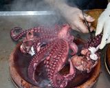 A picture of step 3 of Galician style octopus.