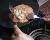 A picture of step 3 of Stuff bread cheela.