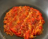 A picture of step 2 of Bell Pepper Pasta with Ground Pork.