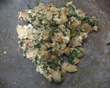 A picture of step 2 of Turnip paneer and spanich sandwich.