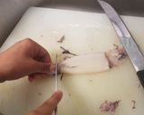 A picture of step 2 of Baby Squid (preparing and dry frying).