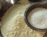 A picture of step 1 of Kaju katri.