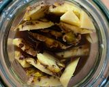 A picture of step 2 of Tepache experiment - fermented pineapple drink.