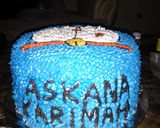 Foto langkah ke 4 dari resep Cake ultah doraemon perdana(brownies Ny.liem).
