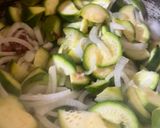 A picture of step 3 of Scrambled Zucchini.