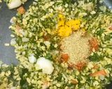A picture of step 4 of Coriander leaves-spring onions-moong daal dry.