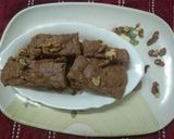 A picture of step 4 of Chocolate Walnut Slice.