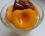 Foto del paso 4 de la receta Melocotones en almíbar con dulce de leche y chocolate