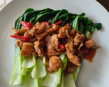 Foto langkah ke 9 dari resep Pakcoy Siram Ayam Saus Tiram.