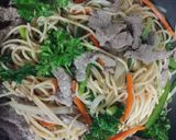 Hình bước làm 7 của món Mì Spaghetti xào thịt bò & rau củ