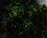 A picture of step 3 of Palong shaak bhaja/ bengali style spinach stir-fry recipe.